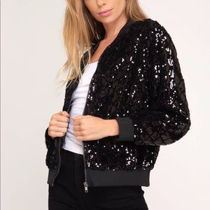 Sequins bomber jacket